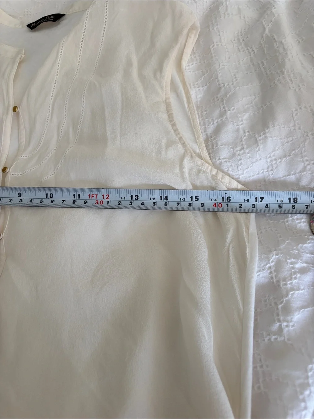 Massimo Dutti Silk Sleeveless Cream Blouse Size Medium - Picture 9 of 10